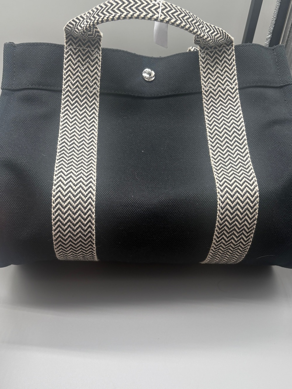 Authentic Hermès Cannes PM Black Canvas Tote Bag With Pouch & COA